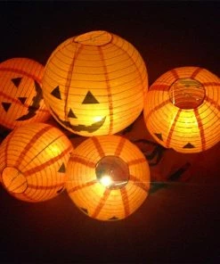 LemonSmile Halloween Paper Pumpkin Hanging Lantern DIY Holiday Party Decor Scary 20/30/40cm Dropshipping Sep#1