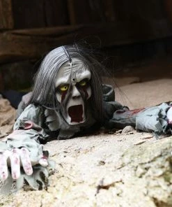 Lovely Kingdom Halloween Prop Halloween Party Decorations Horror Layout Crawling Ghosts Voice Control Toy Electric Eye Glow Crawling Ghost Haunted House Prop