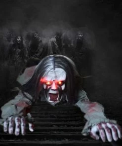 Lovely Kingdom Halloween Prop Halloween Party Decorations Horror Layout Crawling Ghosts Voice Control Toy Electric Eye Glow Crawling Ghost Haunted House Prop