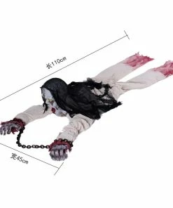 Lovely Kingdom Halloween Prop Halloween Party Decorations Horror Layout Crawling Ghosts Voice Control Toy Electric Eye Glow Crawling Ghost Haunted House Prop