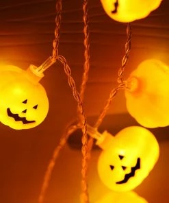 StarStar Store Halloween Party Ghost Festival Pumpkin LED Battery Lantern String Party Holiday DIY Wedding Garland Decorations Halloween Decorations