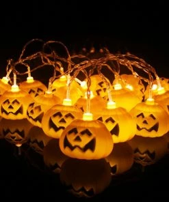 StarStar Store Halloween Party Ghost Festival Pumpkin LED Battery Lantern String Party Holiday DIY Wedding Garland Decorations Halloween Decorations