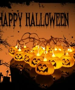 StarStar Store Halloween Party Ghost Festival Pumpkin LED Battery Lantern String Party Holiday DIY Wedding Garland Decorations Halloween Decorations