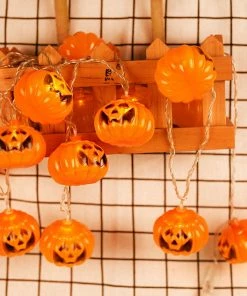StarStar Store Halloween Party Ghost Festival Pumpkin LED Battery Lantern String Party Holiday DIY Wedding Garland Decorations Halloween Decorations