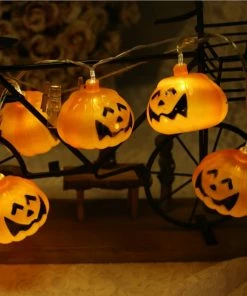 StarStar Store Halloween Party Ghost Festival Pumpkin LED Battery Lantern String Party Holiday DIY Wedding Garland Decorations Halloween Decorations