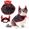 Legendog Designer Store Halloween Pet Costumes Cute Cosplay Vampire Cloak Cape Dog Cap With Cosplay Horns Halloween Pets Accessories