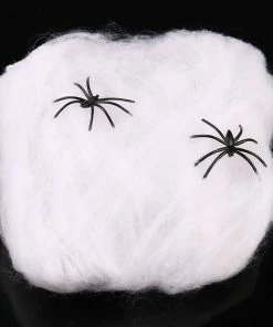 Lavender's Whispering Store Halloween Scary Party Scene Props White Stretchy Cobweb Spider Web Horror Halloween Decoration For Bar Haunted House