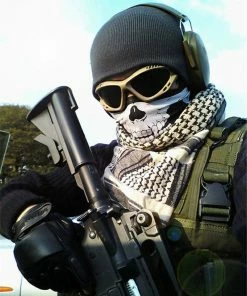 Good Vivid Store Halloween Mask Halloween Skull Face Mask Bicycle Ski Skull Half Face Mask Ghost Scarf Multi Neck Warmer Ghost Half Face Mask Scarf Face Mask