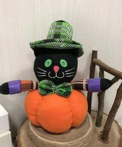 Online American Store Halloween Decorations Halloween Witch Pumpkin Cat Decoration Home Ornament Plush Stuffed Doll Toys Decoration Gift Wholesale&Dropshipping