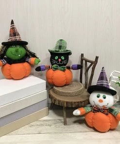 Online American Store Halloween Decorations Halloween Witch Pumpkin Cat Decoration Home Ornament Plush Stuffed Doll Toys Decoration Gift Wholesale&Dropshipping