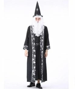 Online American Store Halloween Grim Reaper Costume For Man Women Black Wizard Witch Ghost Couple Cosplay Clothing Scary Day Dead Costumes For Couple