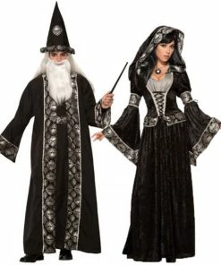Online American Store Halloween Grim Reaper Costume For Man Women Black Wizard Witch Ghost Couple Cosplay Clothing Scary Day Dead Costumes For Couple
