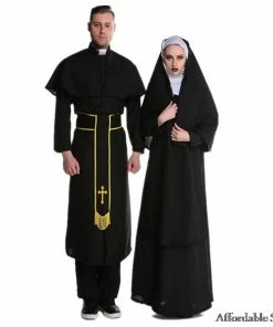 Affordable Store Halloween Male Priest Nuns Cosplay Costume Couple Cosplay Priest Clothing Repair Women's Stage Clothing