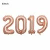 The American Store Happy New Year 2019 Number Letter Foil Balloons Champagne Wine Glass Cup Gold Pink Xmas Eve Party Supplies Helium Balon Set New Year Collection
