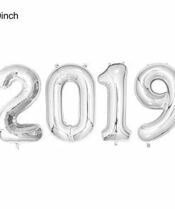 The American Store Happy New Year 2019 Number Letter Foil Balloons Champagne Wine Glass Cup Gold Pink Xmas Eve Party Supplies Helium Balon Set New Year Collection