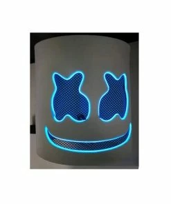 Huan Yin Store Helmet Mask Cosplay Prop DJ Halloween Party Latex Masks LED Party Bar DJ LED Luminous Masks Halloween Mask