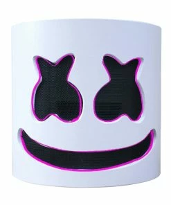 Huan Yin Store Helmet Mask Cosplay Prop DJ Halloween Party Latex Masks LED Party Bar DJ LED Luminous Masks Halloween Mask