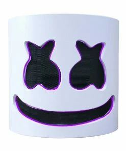 Huan Yin Store Helmet Mask Cosplay Prop DJ Halloween Party Latex Masks LED Party Bar DJ LED Luminous Masks Halloween Mask