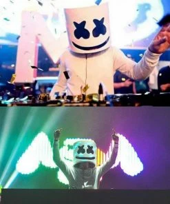 Huan Yin Store Helmet Mask Cosplay Prop DJ Halloween Party Latex Masks LED Party Bar DJ LED Luminous Masks Halloween Mask