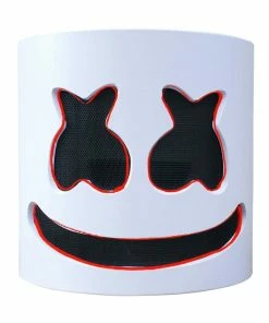 Huan Yin Store Helmet Mask Cosplay Prop DJ Halloween Party Latex Masks LED Party Bar DJ LED Luminous Masks Halloween Mask