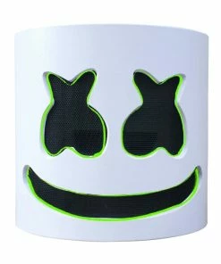 Huan Yin Store Helmet Mask Cosplay Prop DJ Halloween Party Latex Masks LED Party Bar DJ LED Luminous Masks Halloween Mask