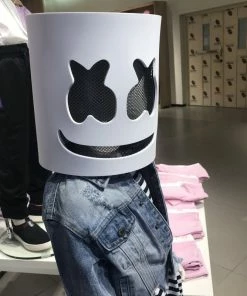 Huan Yin Store Helmet Mask Cosplay Prop DJ Halloween Party Latex Masks LED Party Bar DJ LED Luminous Masks Halloween Mask