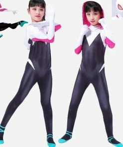 Onlineamericanstore Superheroes Kids Costumes Spider Gwen Stacy Spiderman Costume For Halloween Cosplay Girls WomenSpider Suit Anti-Venom Gwen