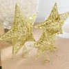 The American Store Hollow Star Cute Gold Powder Christmas Star Christmas Tree Toppers 15/20cm For Christmas Tree Ornaments Xmas Decor Supplies Christmas Ornaments