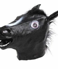 Online American Store Halloween Mask Horse Mask Halloween Horse Head Mask Latex Creepy Animal Costume Theater Prank Crazy Party Halloween Decor 330gE