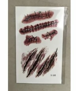 Big Sale Hot Sale Halloween Zombie Scars Tattoos With Fake Scab Bloody Makeup Halloween Decoration Wound Scary Blood Injury Sticker
