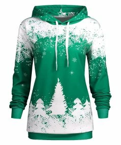 TONSEE Store Christmas Women Clothing Hot Sweatshirt Women Christmas Hooded Print Long Sleeve Sweatshirt Hoodies Warm Winter Women Clothes Moletom Feminina
