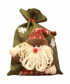 The American Store Christmas Gift Bag Collection New 1PC 20*28cm Santa Claus Snowman Elk Christmas Candy Packaging Christmas Candy Decoration Christmas Candy Jar