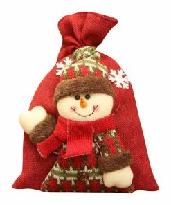 The American Store Christmas Gift Bag Collection New 1PC 20*28cm Santa Claus Snowman Elk Christmas Candy Packaging Christmas Candy Decoration Christmas Candy Jar