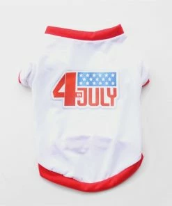 Onlineamericanstore Independence Day Small Dog Shirt Puppies Clothes Printed 4th Of July Dog Shirts Dogs Pets Clothing For Chihuahua Bichon Hiromi E
