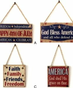 Onlineamericanstore July 4th Decorative Hanging Plate American Independence Day Living Room Wall American Decorative Hanging Plate