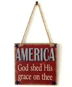 Onlineamericanstore July 4th Decorative Hanging Plate American Independence Day Living Room Wall American Decorative Hanging Plate