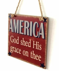 Onlineamericanstore July 4th Decorative Hanging Plate American Independence Day Living Room Wall American Decorative Hanging Plate