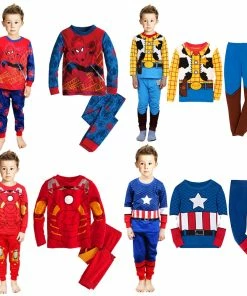 A&J Design Store Christmas Kids Clothing Kids Boys Superhero Pajamas Toddler Sleepwear Clothes Sets Infant Child Robe Children New Year Pijamas For Boy Christmas Pyjamas