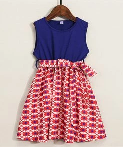 Mincemeat Store Kids Dresses For Girls Mommy＆Me Baby Girl Family Summer Sleeveless Splice Dress 4th Of July Dress Casual Clothes Child Vestidos Kids Clothing