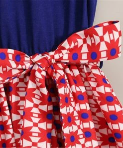 Mincemeat Store Kids Dresses For Girls Mommy＆Me Baby Girl Family Summer Sleeveless Splice Dress 4th Of July Dress Casual Clothes Child Vestidos Kids Clothing