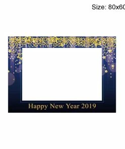 Online American Store New Year Collection Happy New Year Balloons Photobooth Props Funny Mustache Happy 2019 New Year Eve Photo Booth Props Christmas Decorations