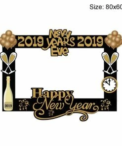 Online American Store New Year Collection Happy New Year Balloons Photobooth Props Funny Mustache Happy 2019 New Year Eve Photo Booth Props Christmas Decorations