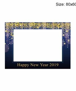 Online American Store New Year Collection Happy New Year Balloons Photobooth Props Funny Mustache Happy 2019 New Year Eve Photo Booth Props Christmas Decorations