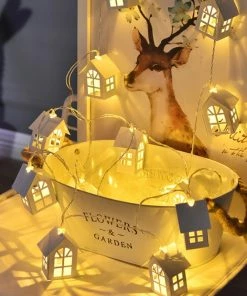 Pet Top Quality Store LED Christmas Tree House Fairy Style Led Light Chain Wedding Christmas Garland New Year Christmas Decorations For Home