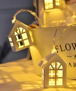 Pet Top Quality Store LED Christmas Tree House Fairy Style Led Light Chain Wedding Christmas Garland New Year Christmas Decorations For Home