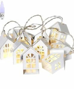 Pet Top Quality Store LED Christmas Tree House Fairy Style Led Light Chain Wedding Christmas Garland New Year Christmas Decorations For Home
