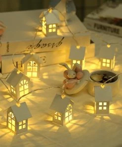 Pet Top Quality Store LED Christmas Tree House Fairy Style Led Light Chain Wedding Christmas Garland New Year Christmas Decorations For Home