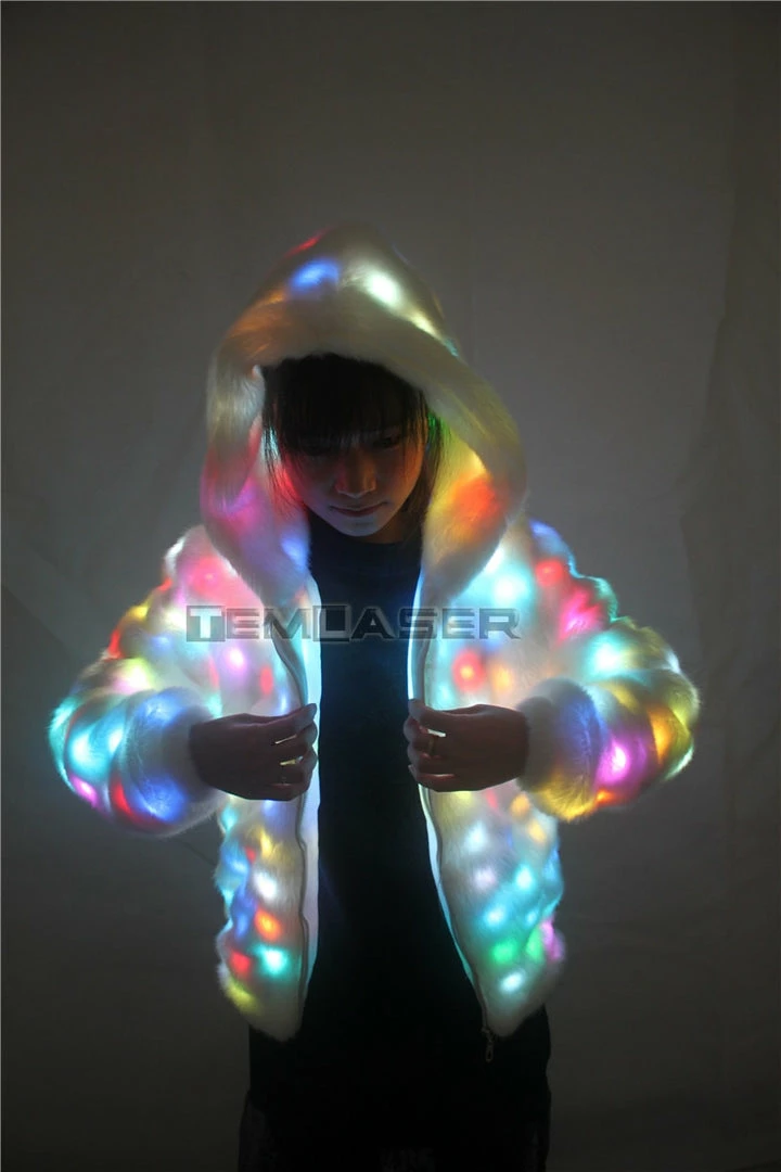Tem-laser Technology Co., Ltd Halloween Women Costumes LED Luminous Faux Fur Coat Lady Bar Dance Show Nightclub Clothes, LED DJ Costumes. Christmas, Halloween Party, Cospaly Suit 7 Tem-laser Technology Co., Ltd Halloween Women Costumes LED Luminous Faux Fur Coat Lady Bar Dance Show Nightclub Clothes, LED DJ Costumes. Christmas, Halloween Party, Cospaly Suit