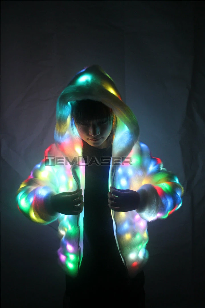 Tem-laser Technology Co., Ltd Halloween Women Costumes LED Luminous Faux Fur Coat Lady Bar Dance Show Nightclub Clothes, LED DJ Costumes. Christmas, Halloween Party, Cospaly Suit 8 Tem-laser Technology Co., Ltd Halloween Women Costumes LED Luminous Faux Fur Coat Lady Bar Dance Show Nightclub Clothes, LED DJ Costumes. Christmas, Halloween Party, Cospaly Suit