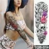 The American Store Large Arm Sleeve Tattoo Waterproof Temporary Tattoo Sticker Skull Angel Rose Lotus Men Full Flower Tatoo Body Art Tattoo Girl Halloween Temporary Tekashi69 Tattoos